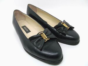 Bally Calla Womens Black Leather Slippers With Bally Logo And Bow Size US 7.5 E